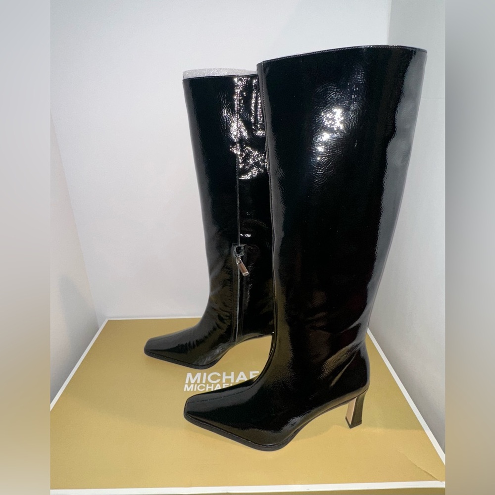 Michael Kors Darrah heeled boot’s crinkled patent leather